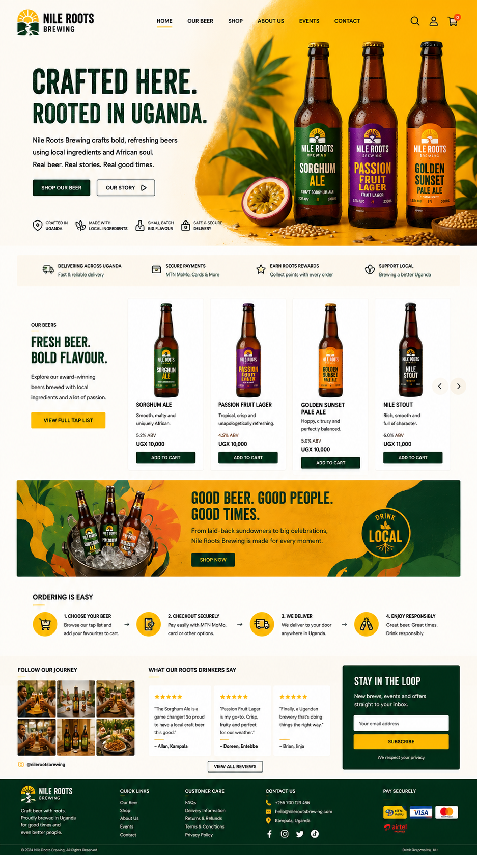 Nile Roots Brewing website